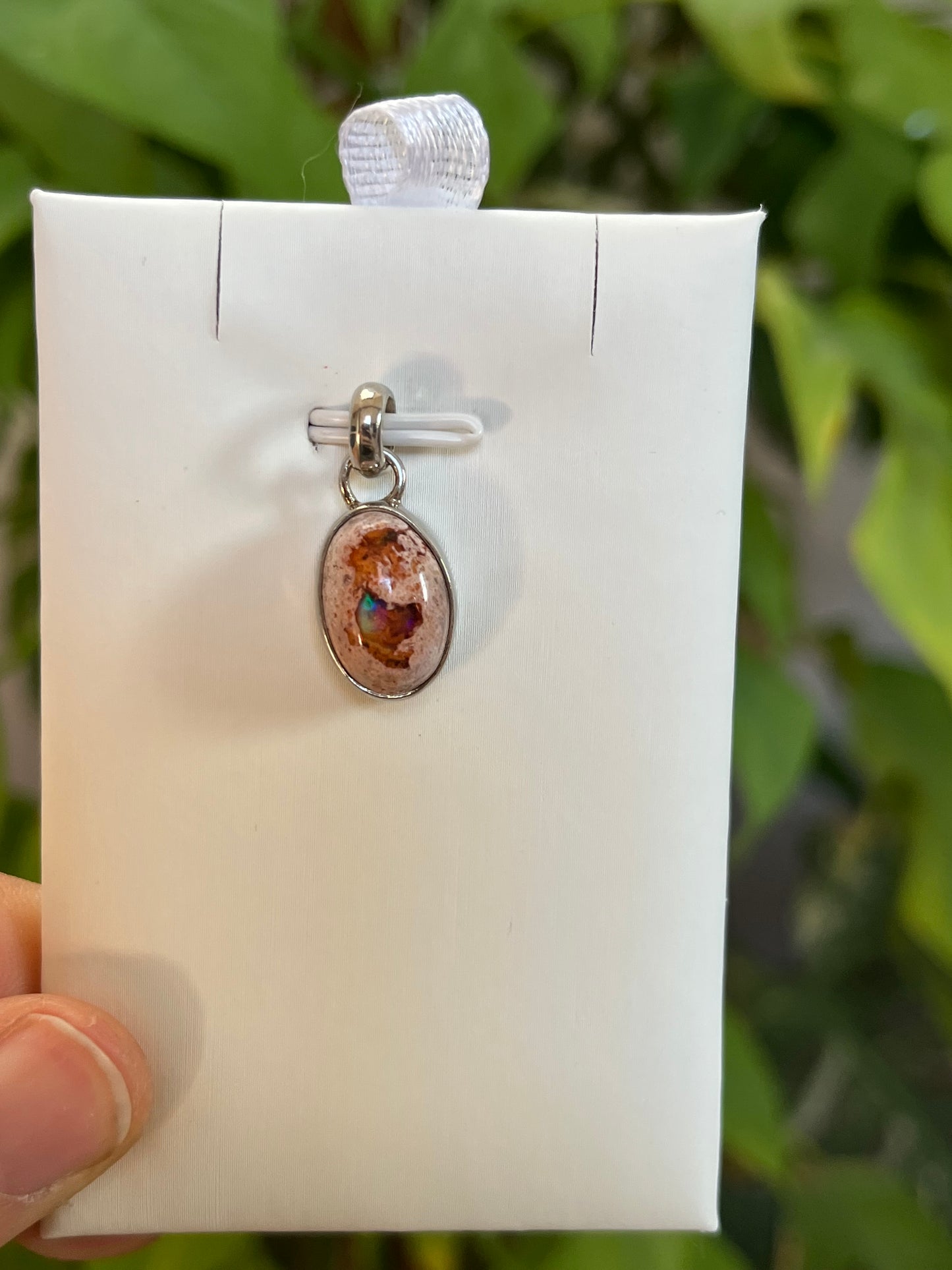 Feueropal Kettenanhänger A Qualität – 925 Sterling Silber Fassung