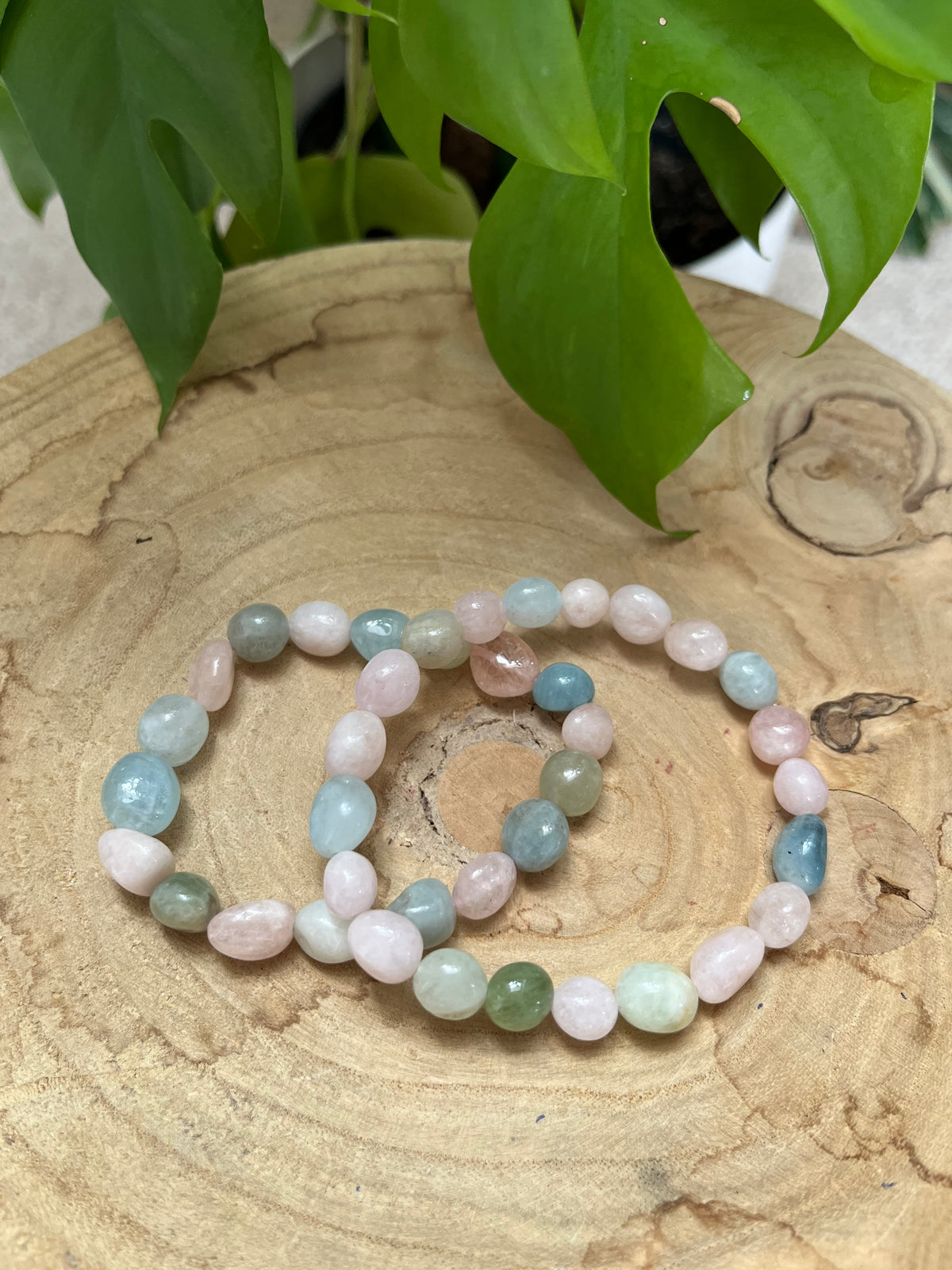 Morganit Nugget Armband – Beryll Edelstein Schmuck für Liebe & Harmonie