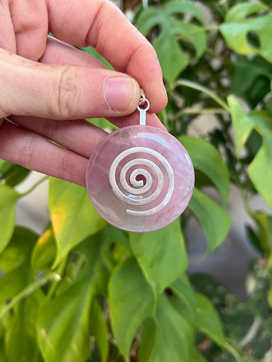 Donut Halter Spirale rund – 3 cm | Messing versilbert matt