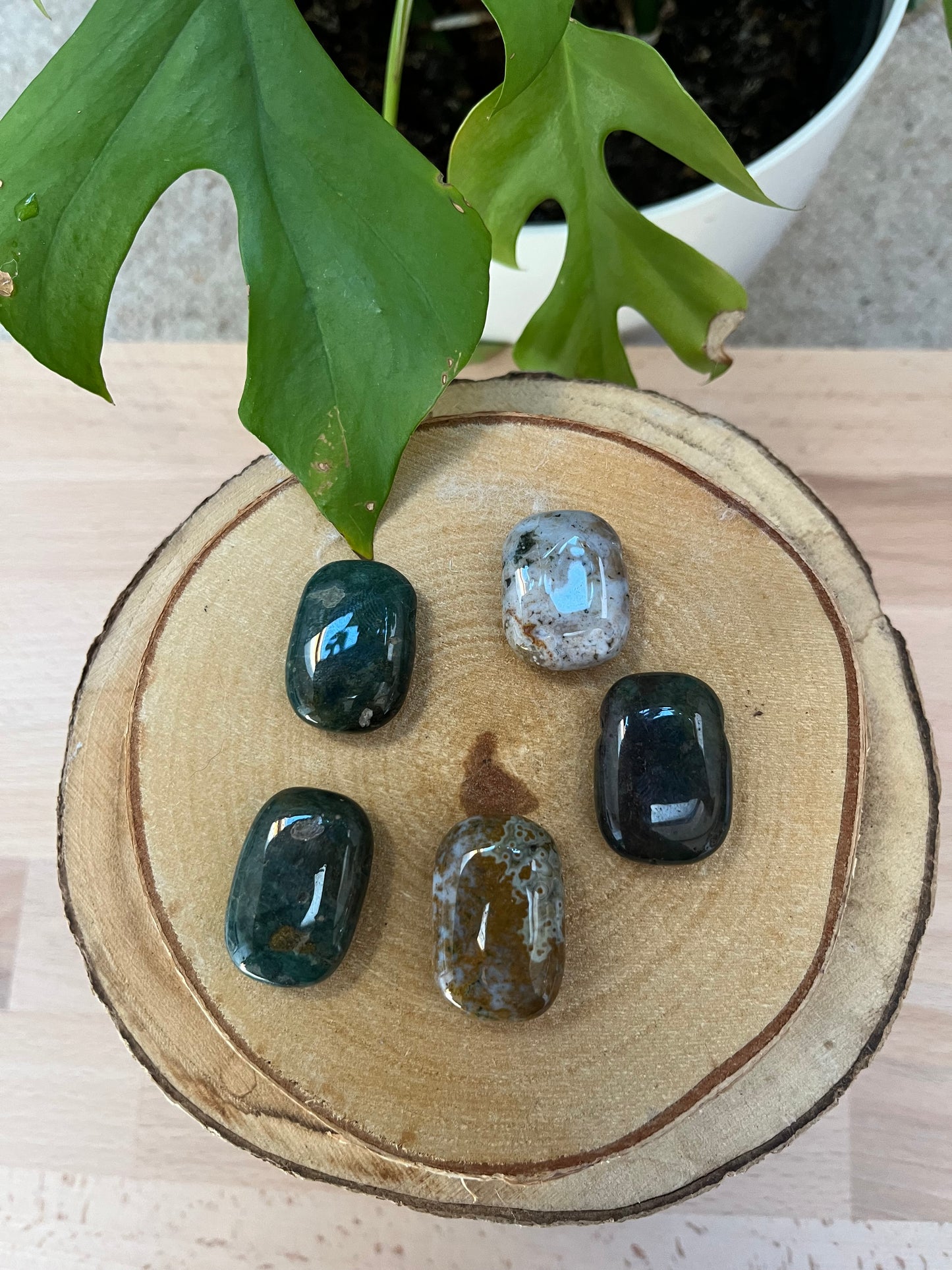 Ozeanjaspis Trommelstein gebohrt – Gelassenheit & Natürlichkeit