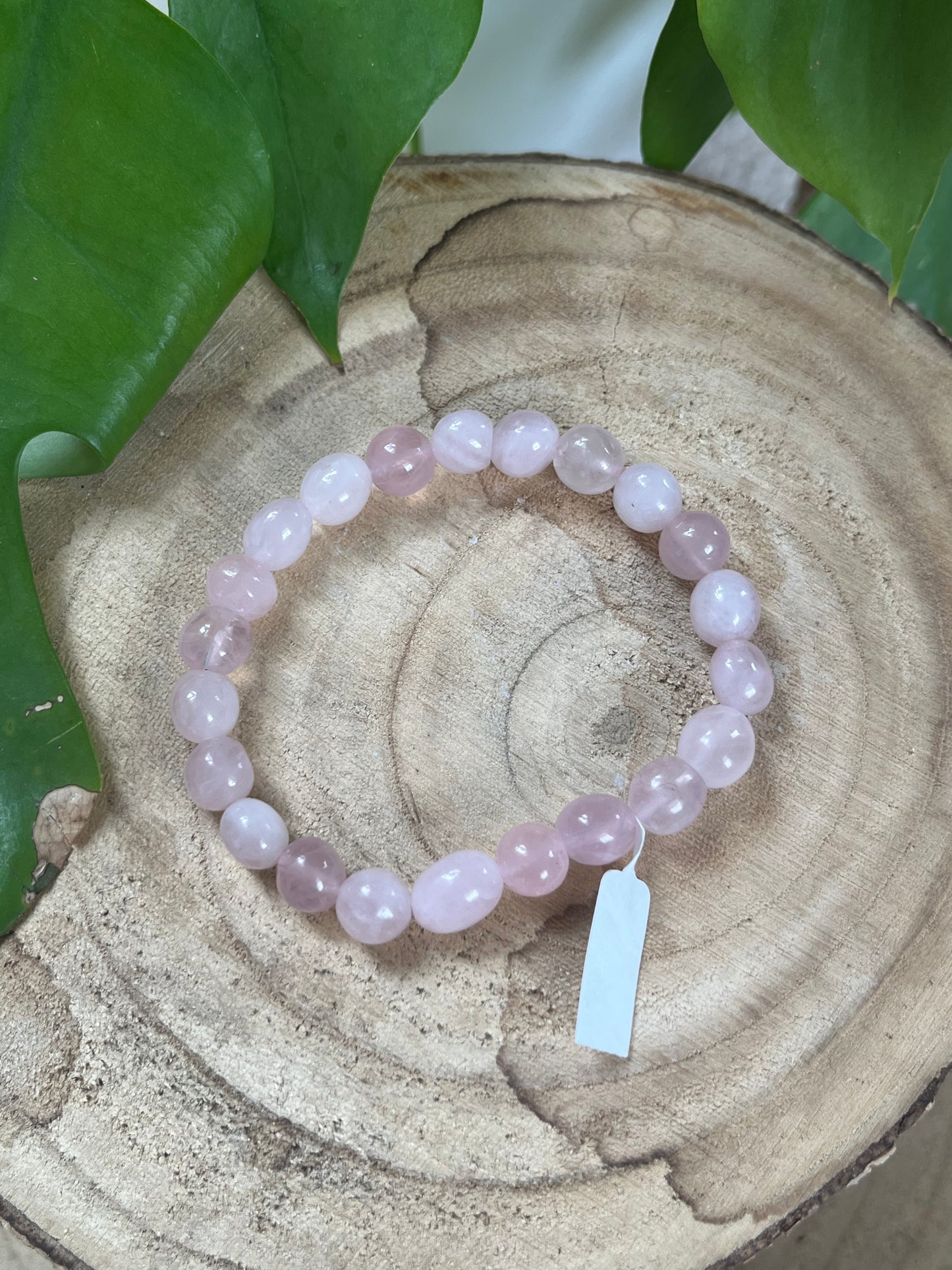 Rosenquarz Nugget Armband