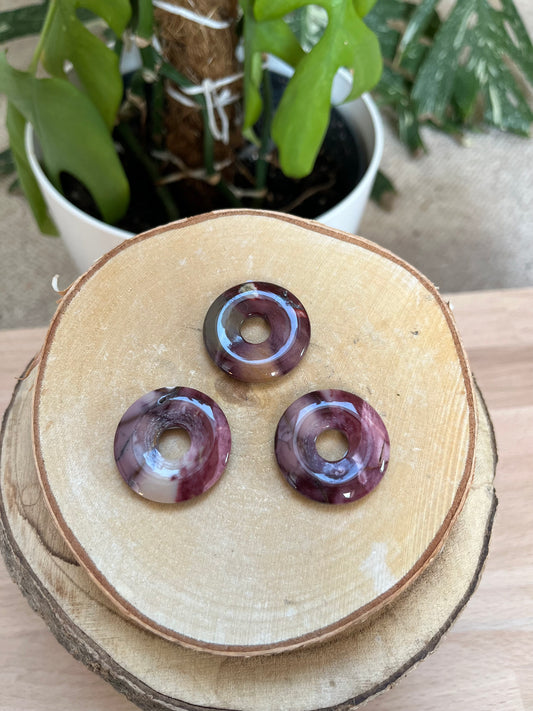 Mookait Donut Anhänger – Edelstein Schmuck für Erdung & Lebensenergie