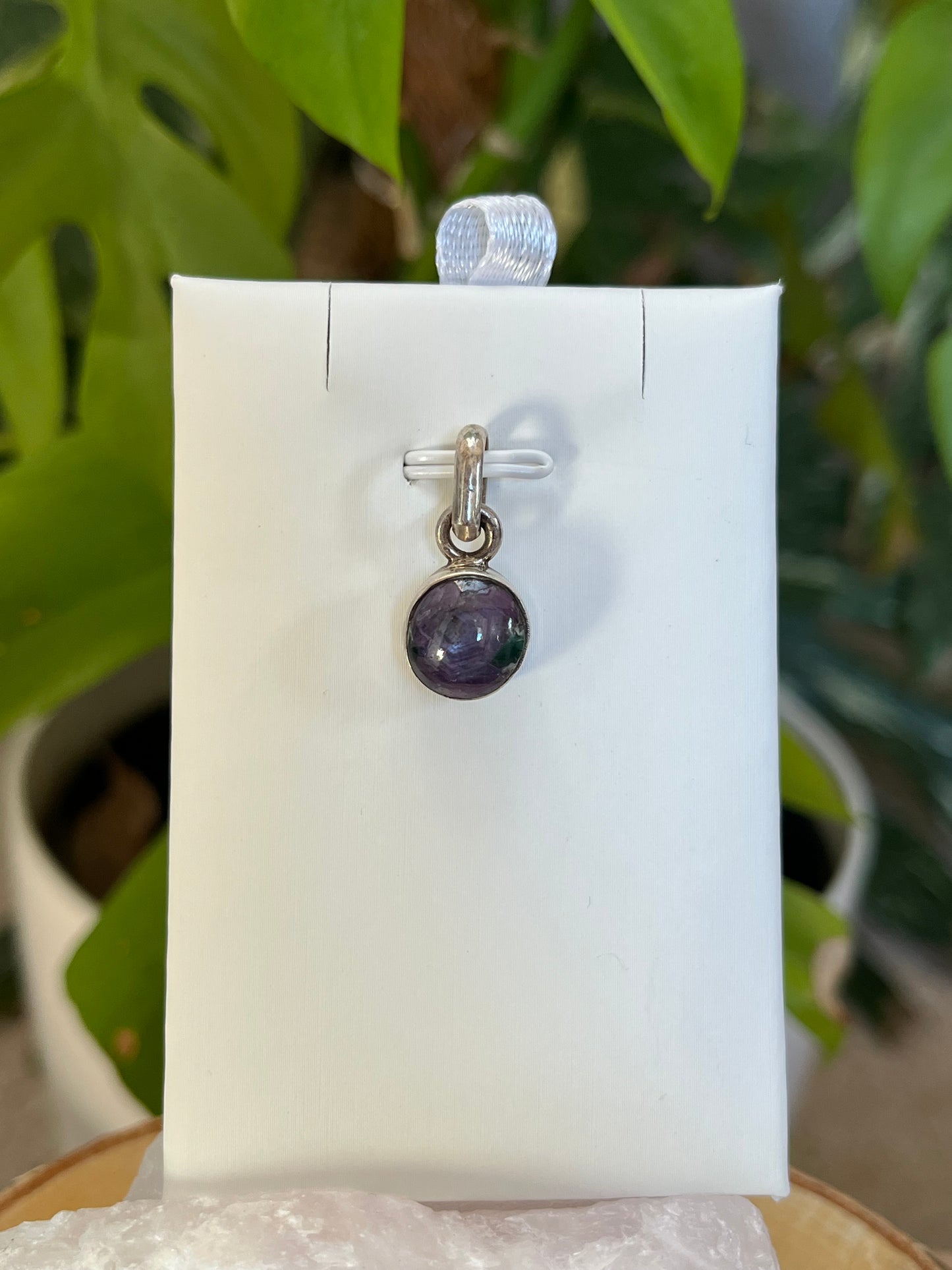 Sternrubin Kettenanhänger – 925 Sterling Silber Fassung