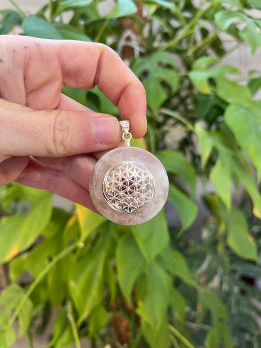 Blume des Lebens Donut Halter 3 cm – Messing versilbert