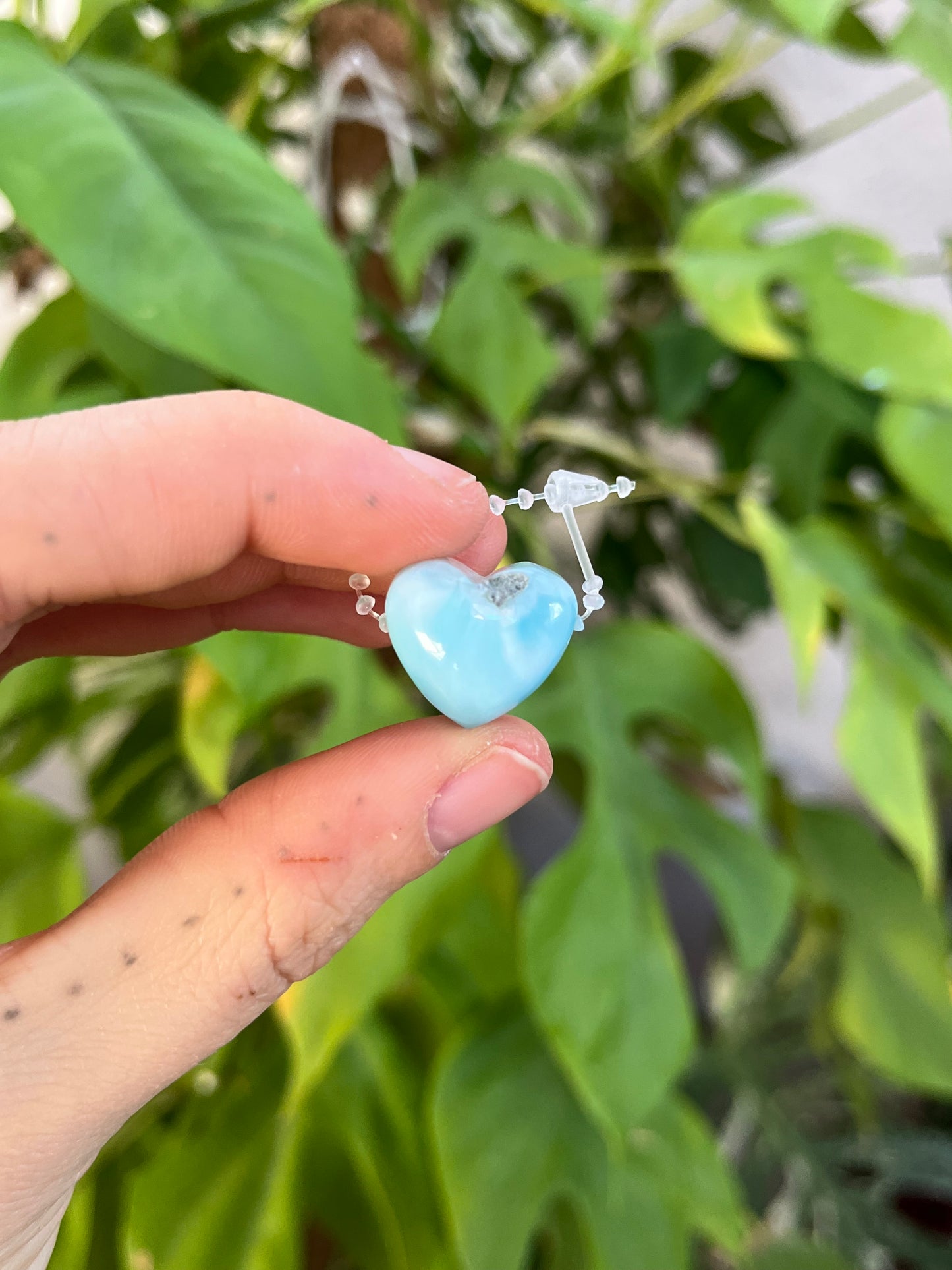 Larimar gebohrte Herzen – Sonderqualität