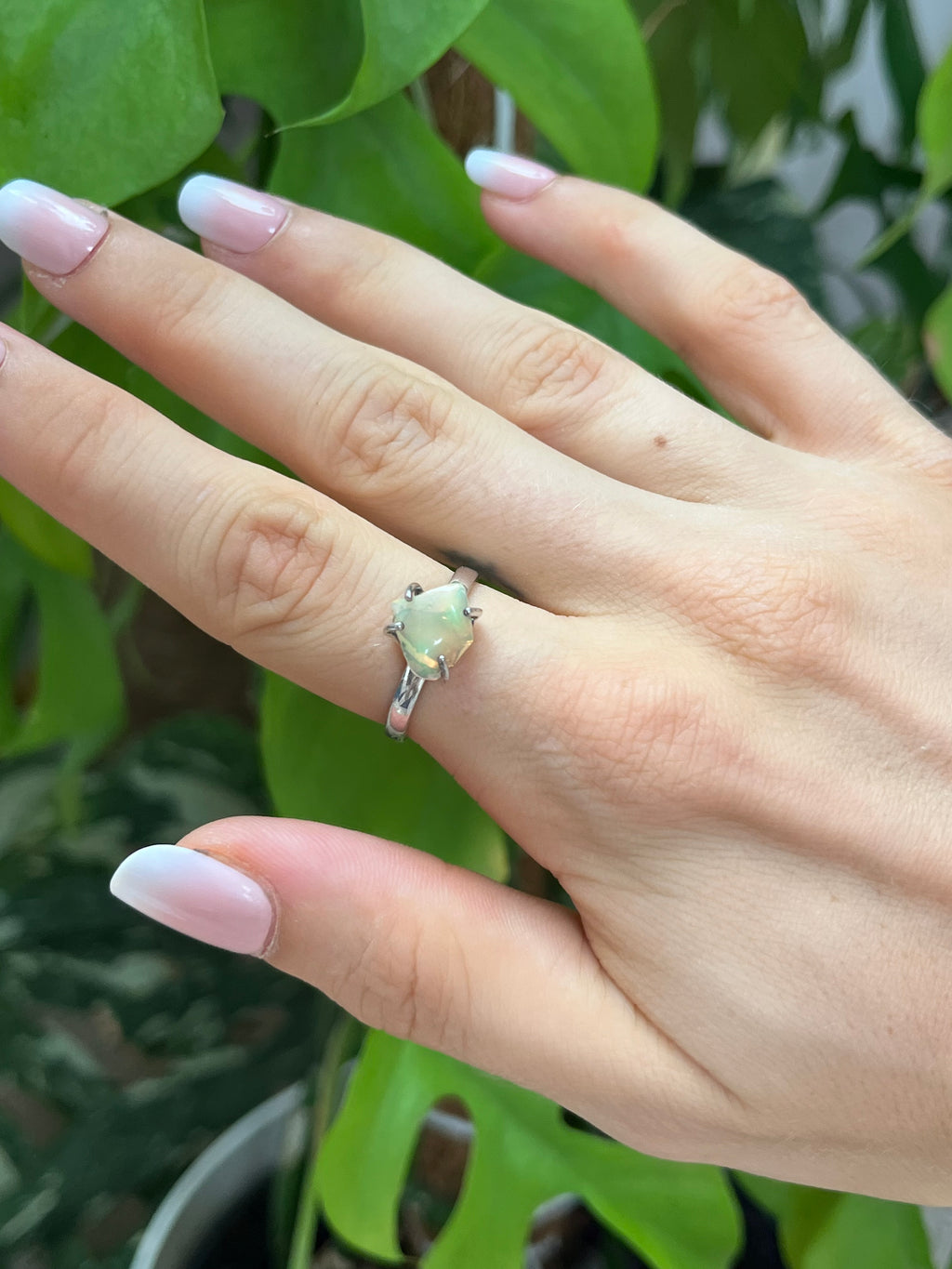 Opal Ring 925 Silber Größe 56