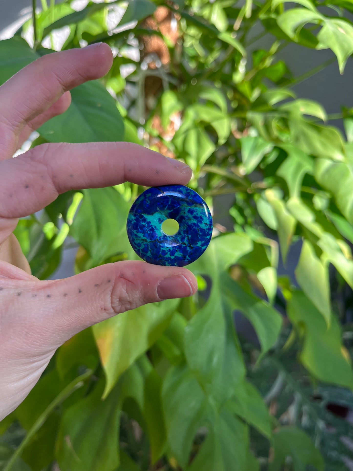 Azurit Malachit Donut 3 cm – Tiefe & Ausdruck