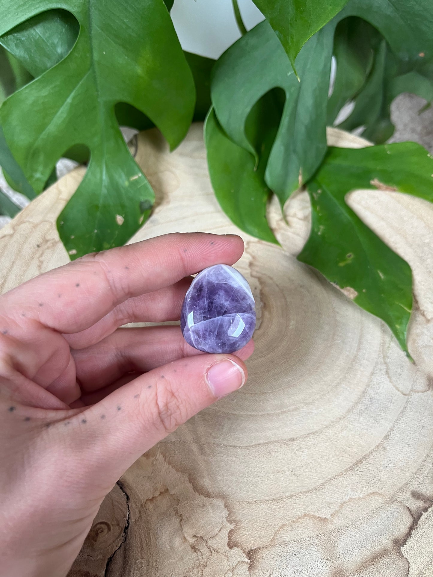 Amethyst Trommelsteine gebohrt
