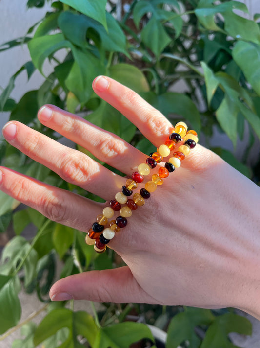 Bunter Bernstein Potato Armband – Wärme & Natürlichkeit