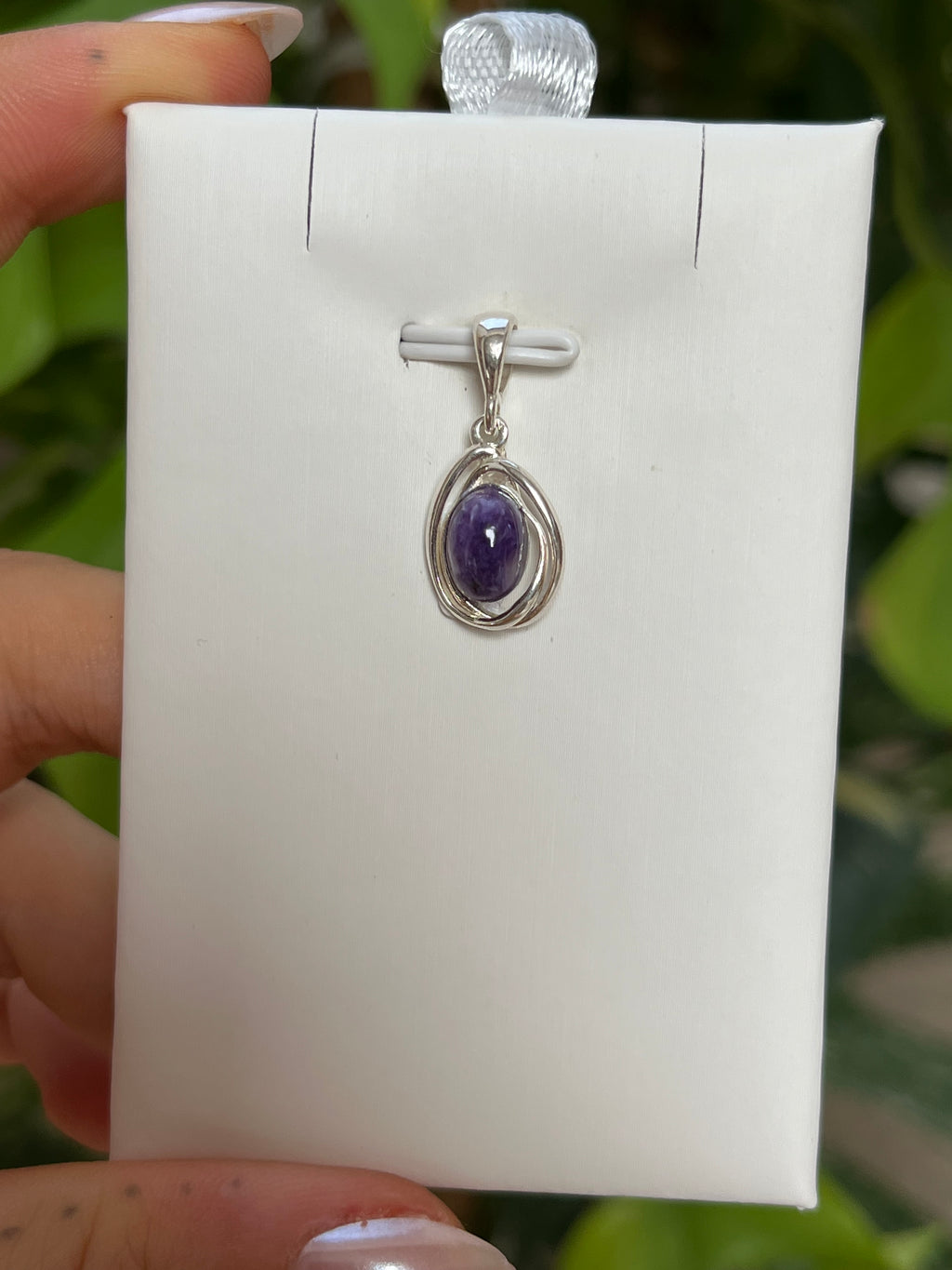 Charoit Tropfen Anhänger 925 Silber
