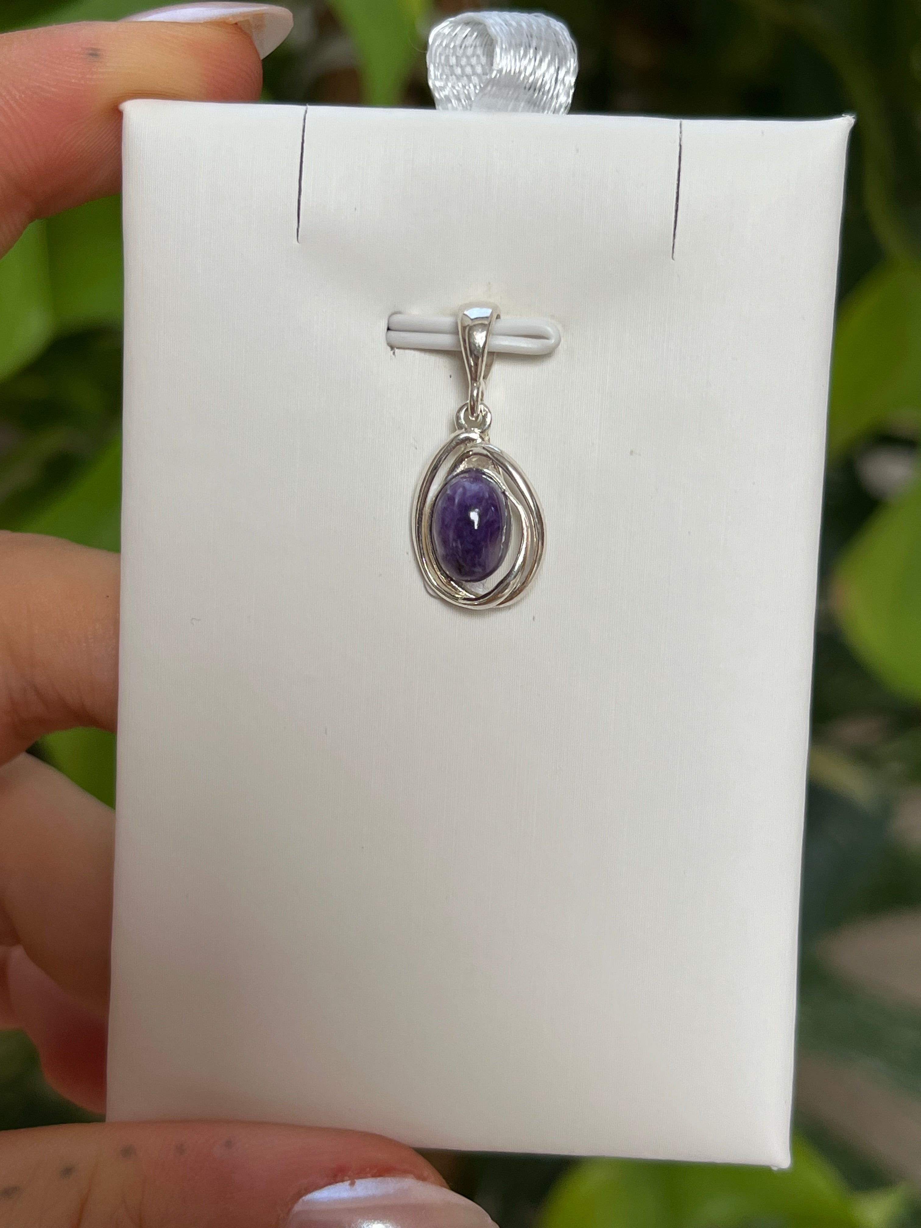 Charoit Tropfen Anhänger 925 Silber