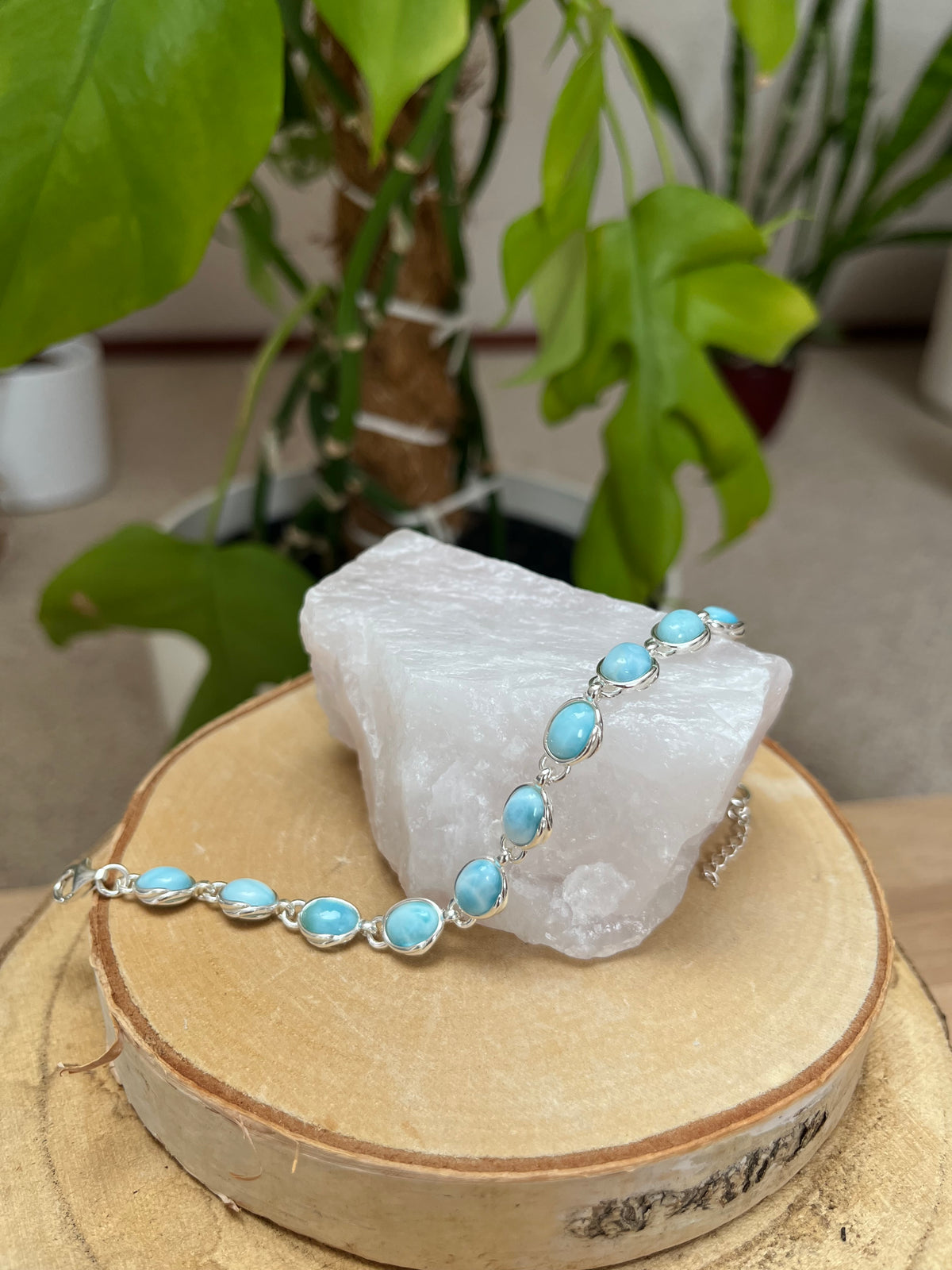 Larimar 925 Silber Armband