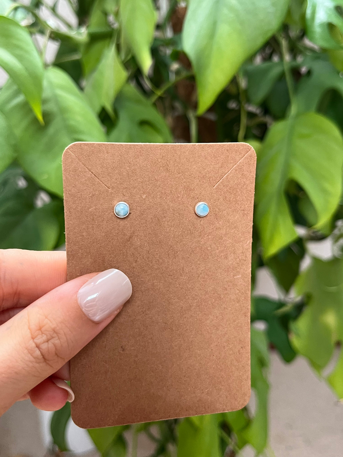 Larimar Ohrstecker Silber