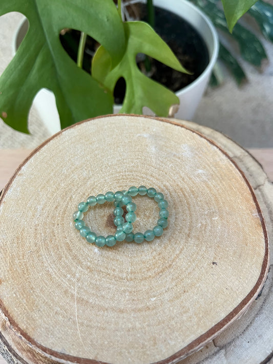 Aventurin Ring elastisch - 4mm Kugeln