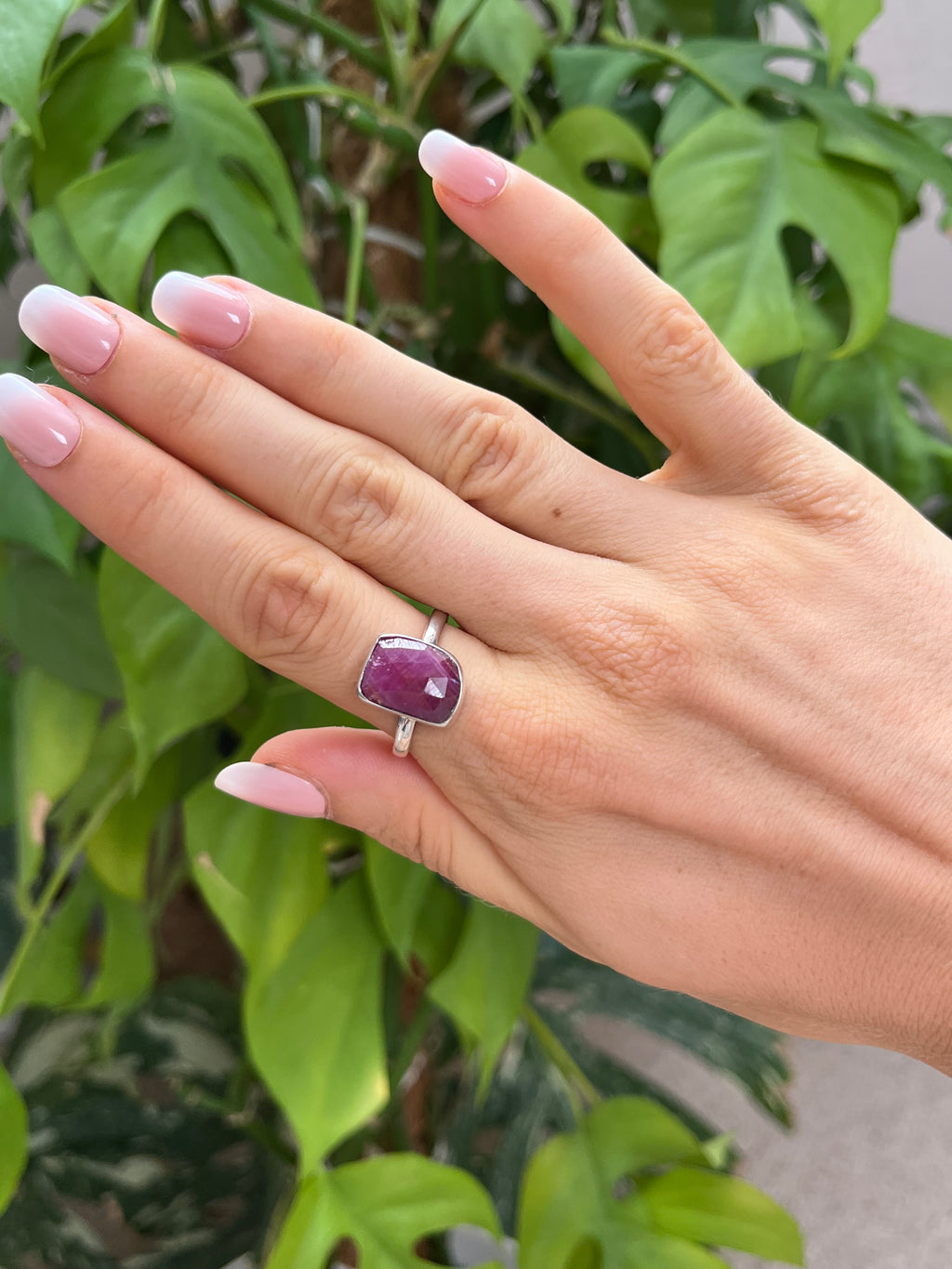 Rubin Ring 925 Silber