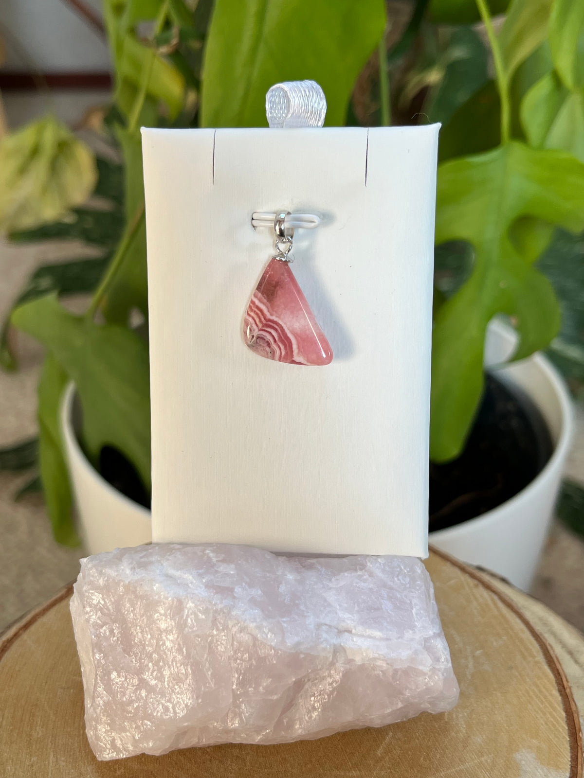 Rhodochrosit Kettenanhänger 925 Silber Stiftöse – Edelstein Schmuck für Selbstliebe & Herzöffnung