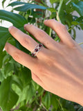 Wurzelchakra Ring – Granat in 925 Silber oder goldfarbenem Draht