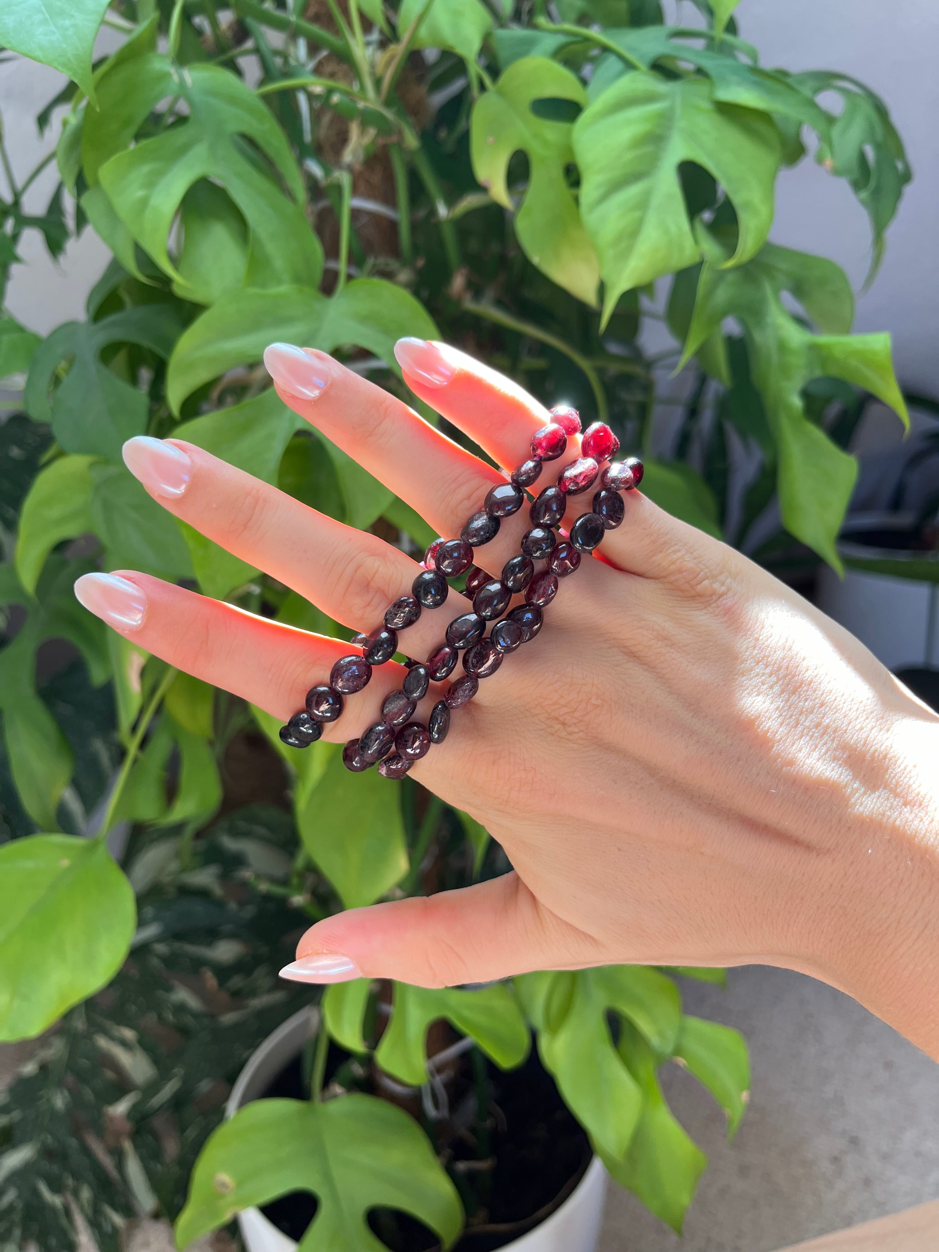 Granat Nugget Armband