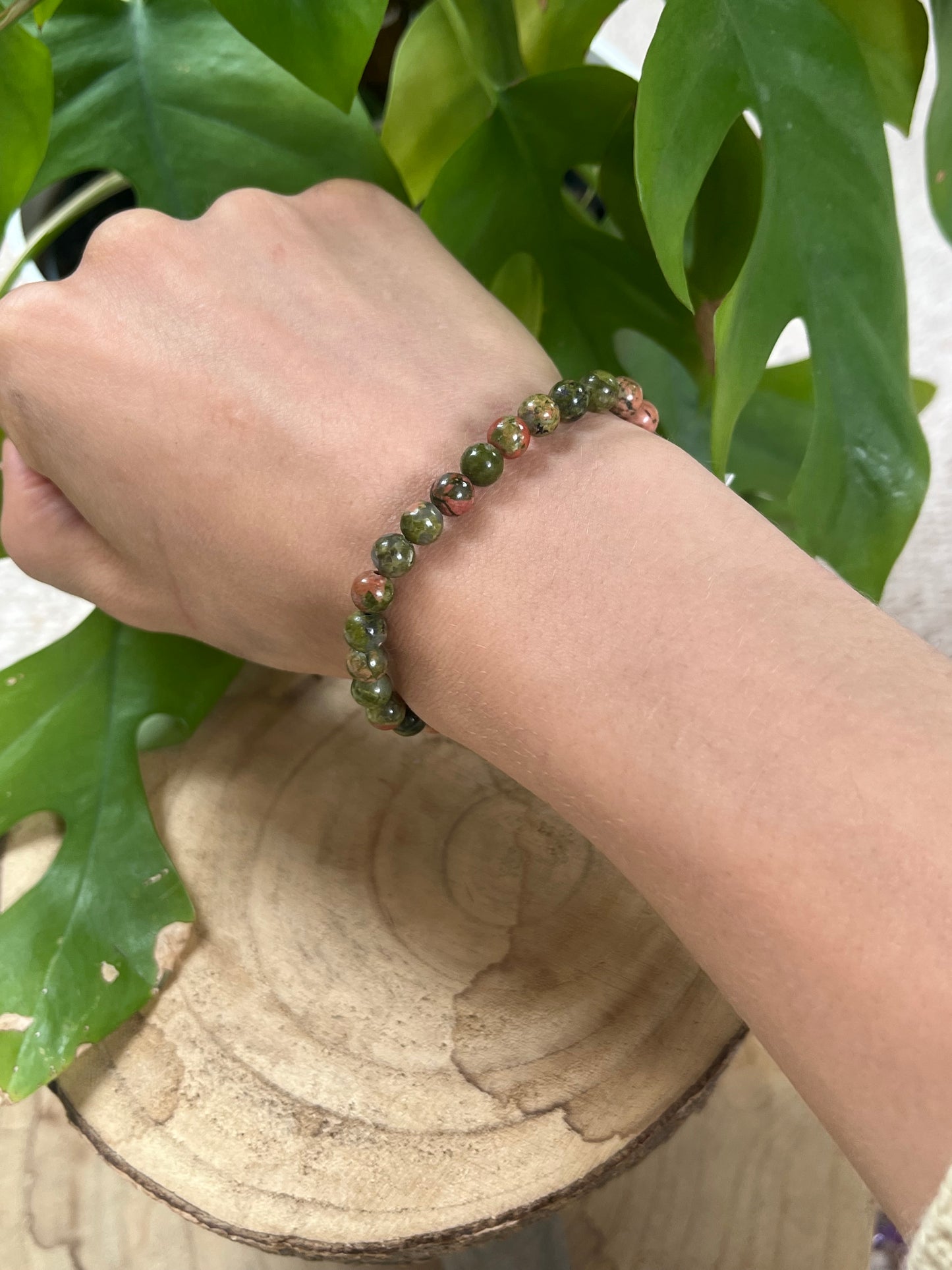 Epidot Kugelarmband schmal