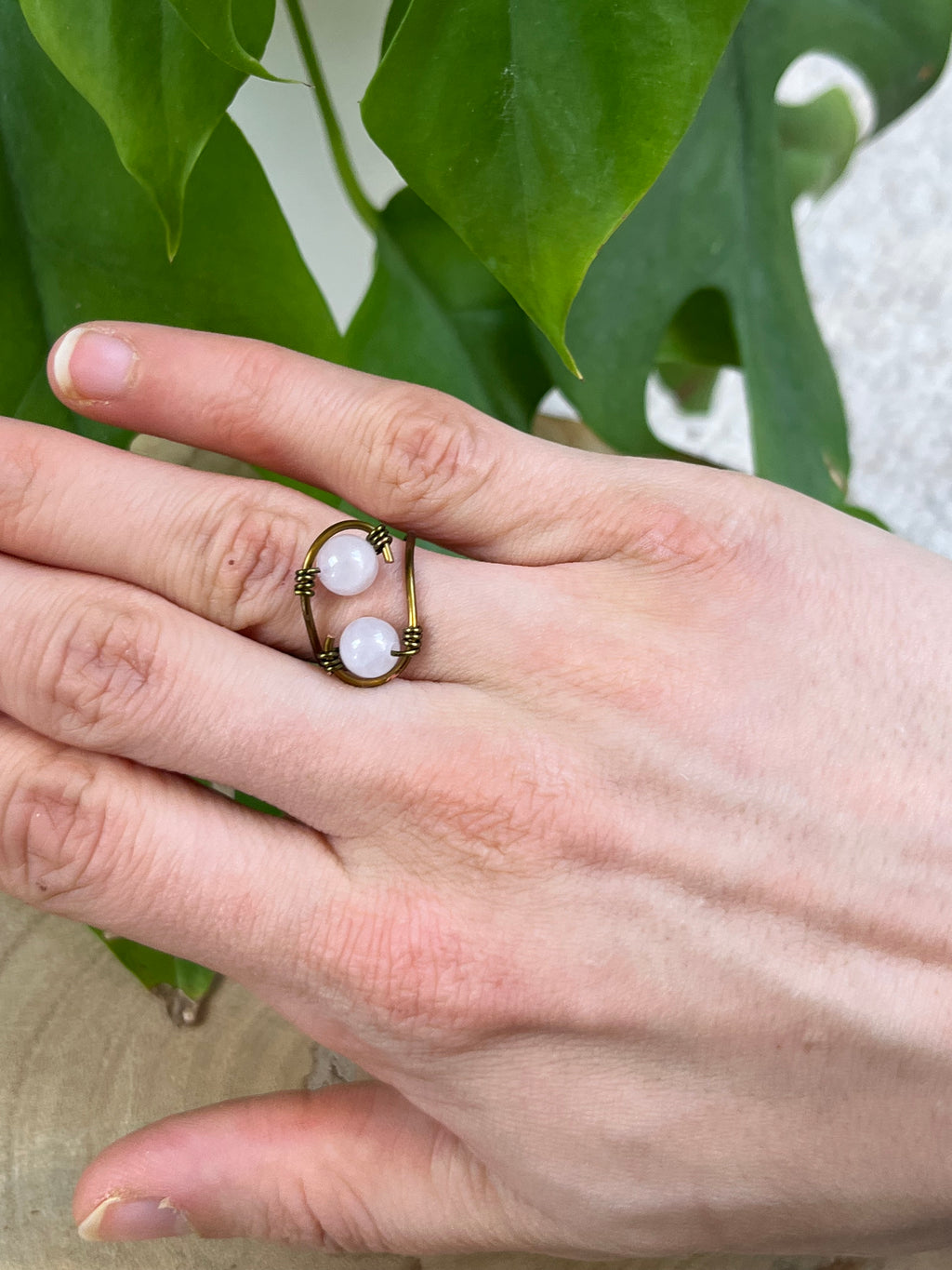 Rosenquarz Feen Ring