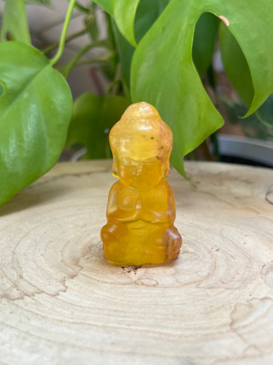 Buddha Gravur – Gelber Fluorit – Klarheit, Freude & Harmonie