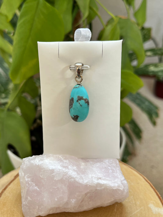 Türkis Kettenanhänger 925 Silber Stiftöse