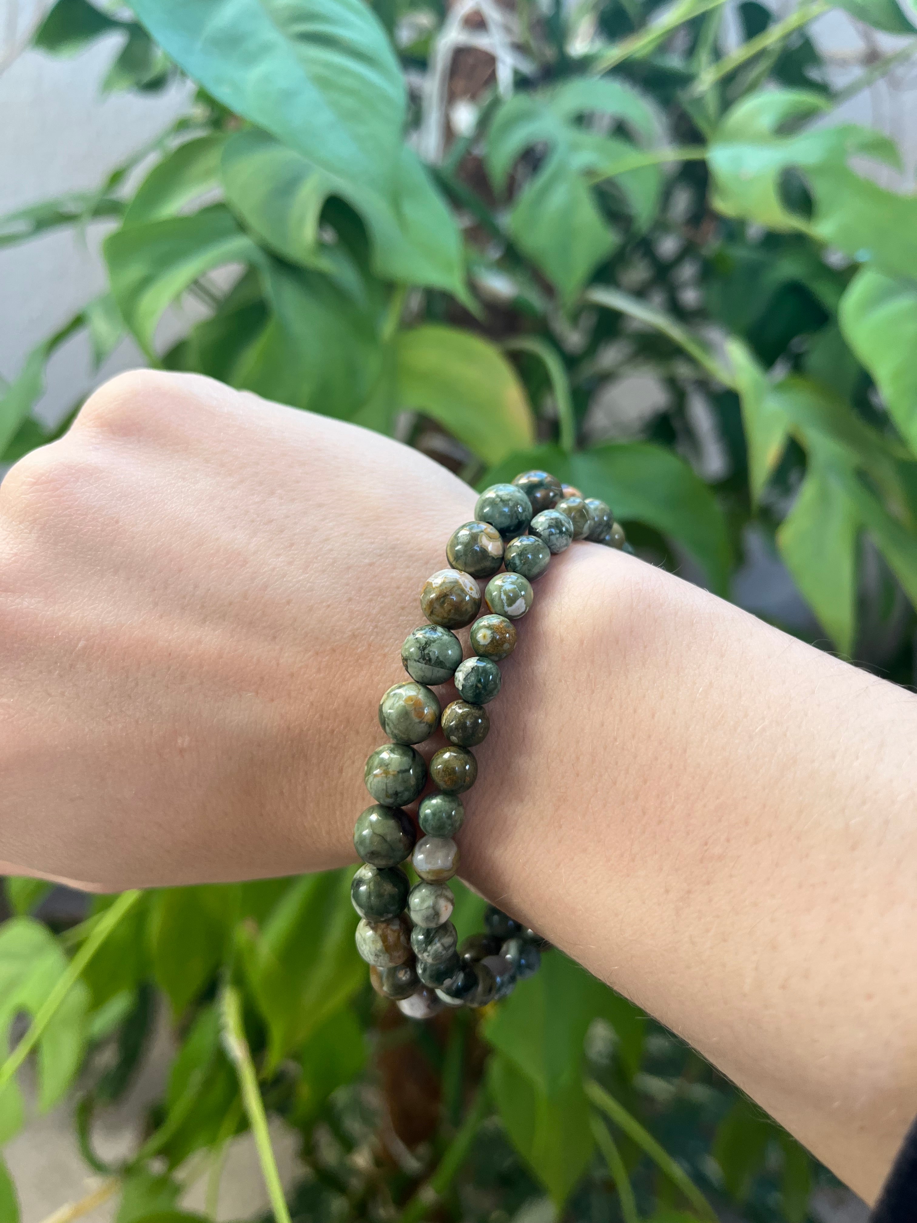 Regenwald-Rhyolith Armband  – Naturverbundenheit & Balance