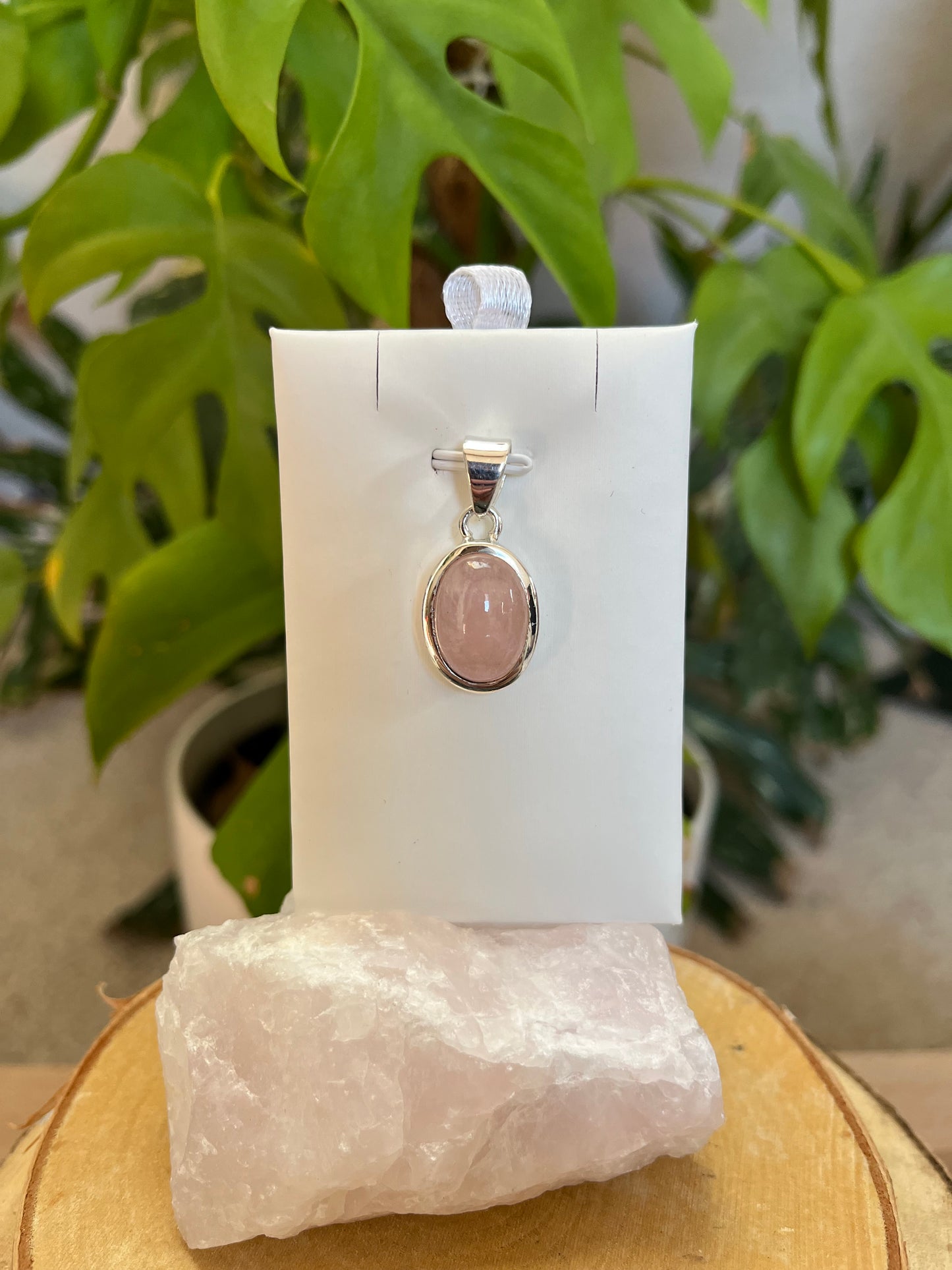 Morganit Kettenanhänger – 925 Sterling Silber Fassung