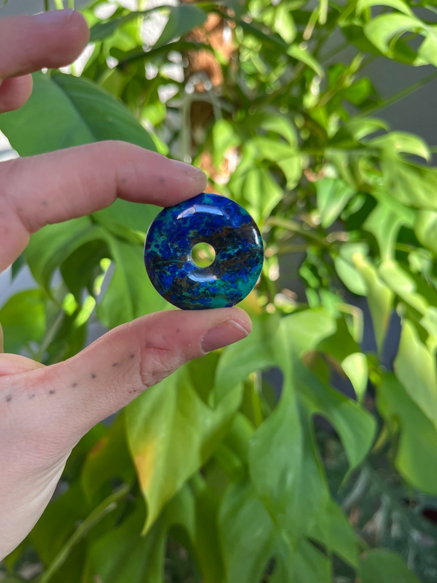 Azurit Malachit Donut 3 cm – Tiefe & Ausdruck