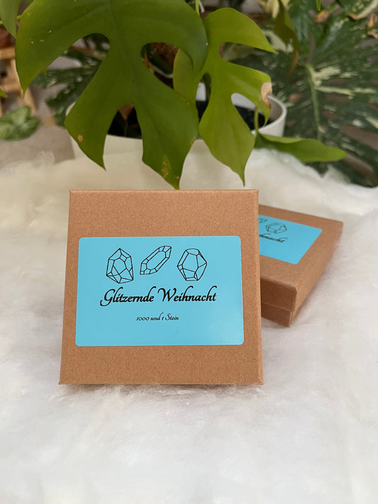 Geschenk-Set „Glitzernde Weihnacht“ – Fuchsit, Citrin & Feuerquarz | Gebohrte Trommelsteine