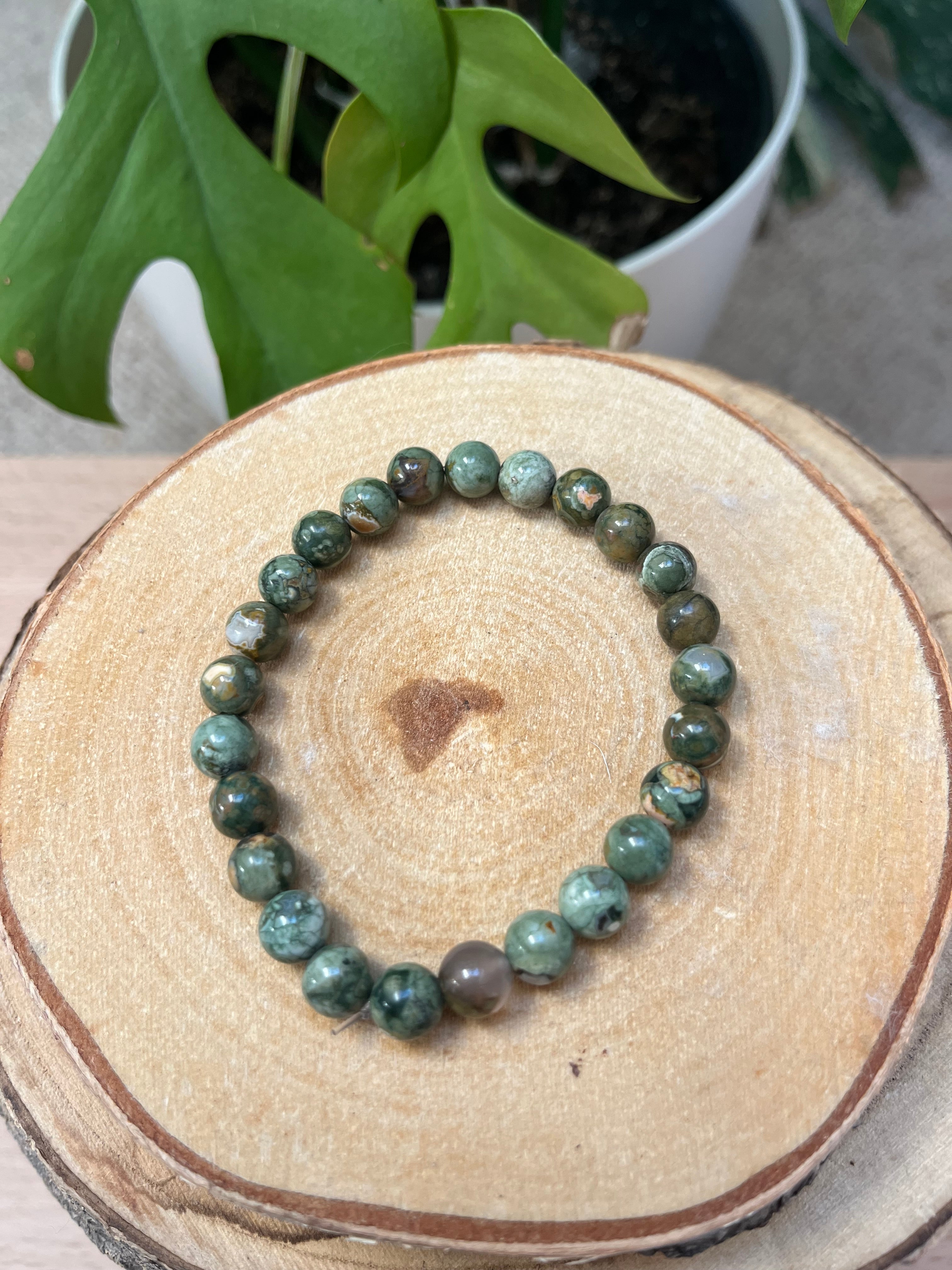 Regenwald-Rhyolith Armband  – Naturverbundenheit & Balance