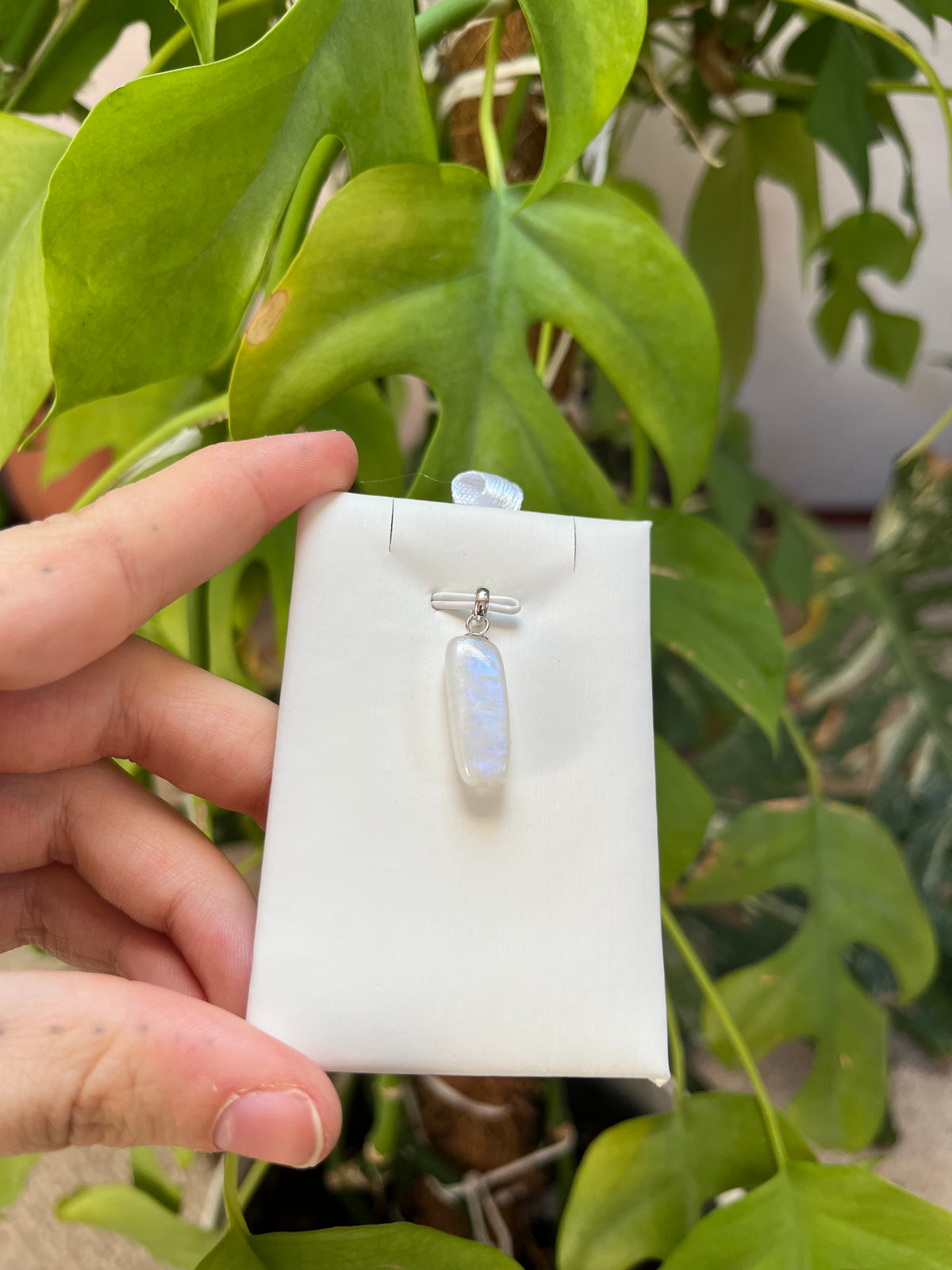 Weißer Labradorit Anhänger 925 Silber Öse – Edelstein Schmuck für Intuition & Schutz