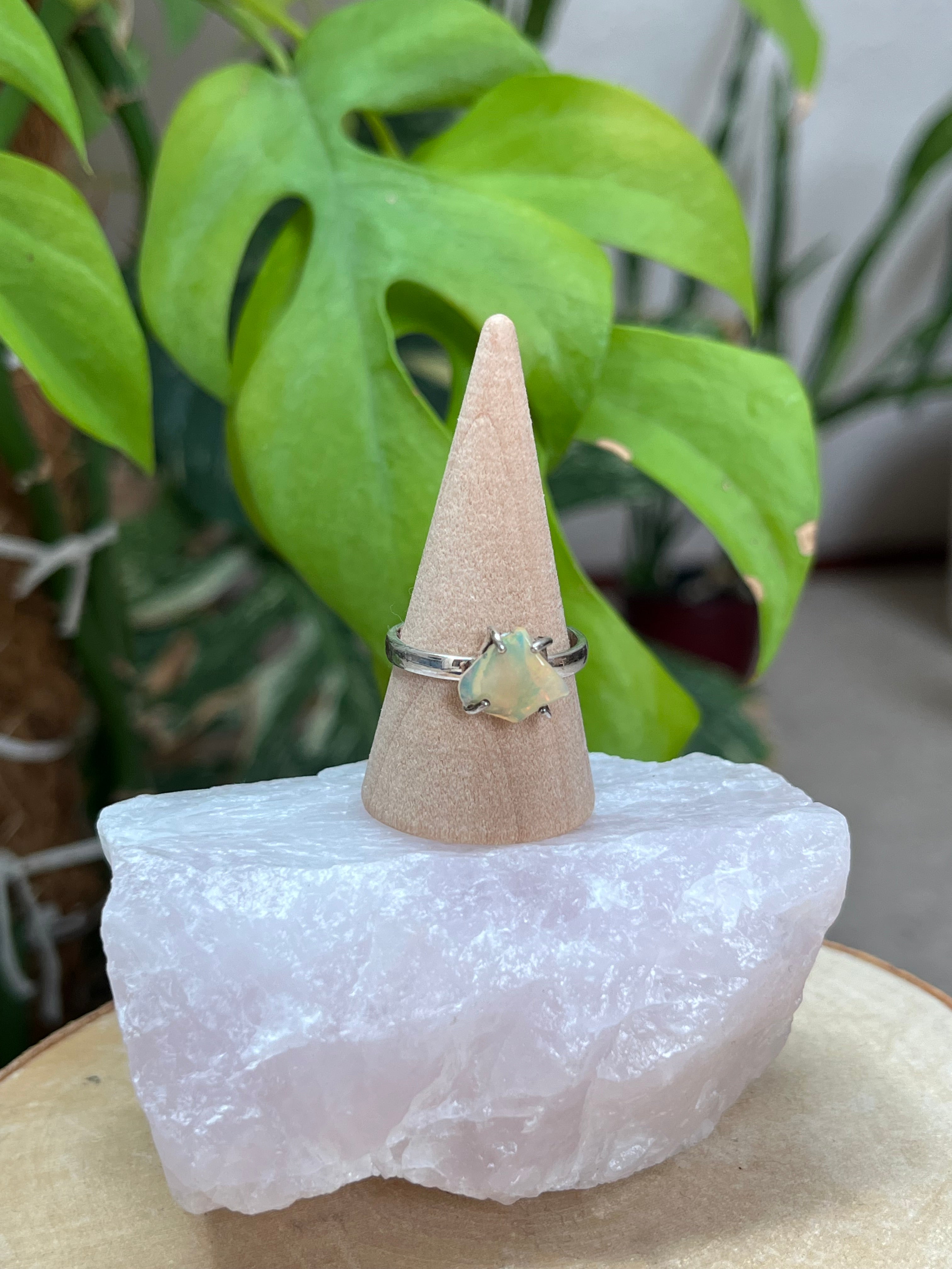 Opal Ring 925 Silber Größe 56