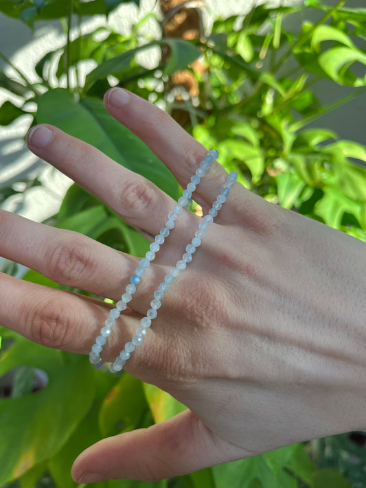 Aquamarin Armband facettiert 3 mm – Klarheit & Leichtigkeit
