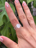 Weißer Labradorit Ring 925 Silber verstellbar