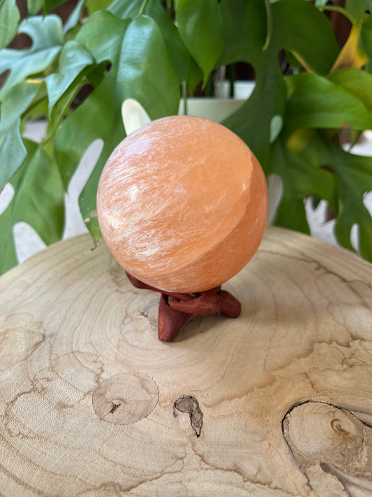 Selenit Kugel orange