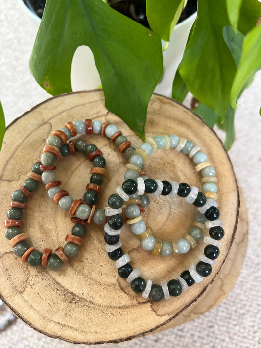 Jade Jaspis Armband schmal
