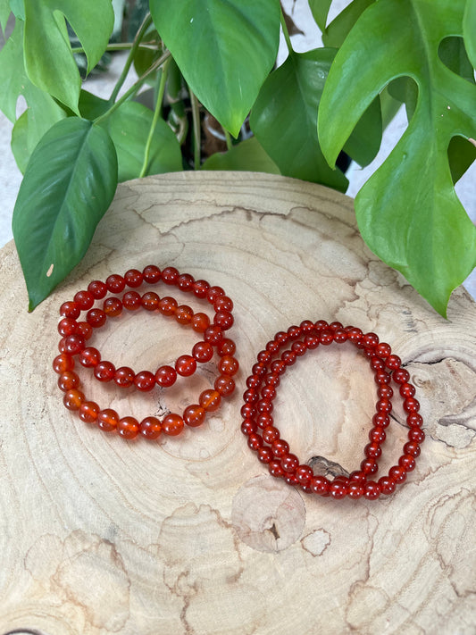 Karneol Kugelarmband – wahlweise 6 mm oder 8 mm Edelstein Armband