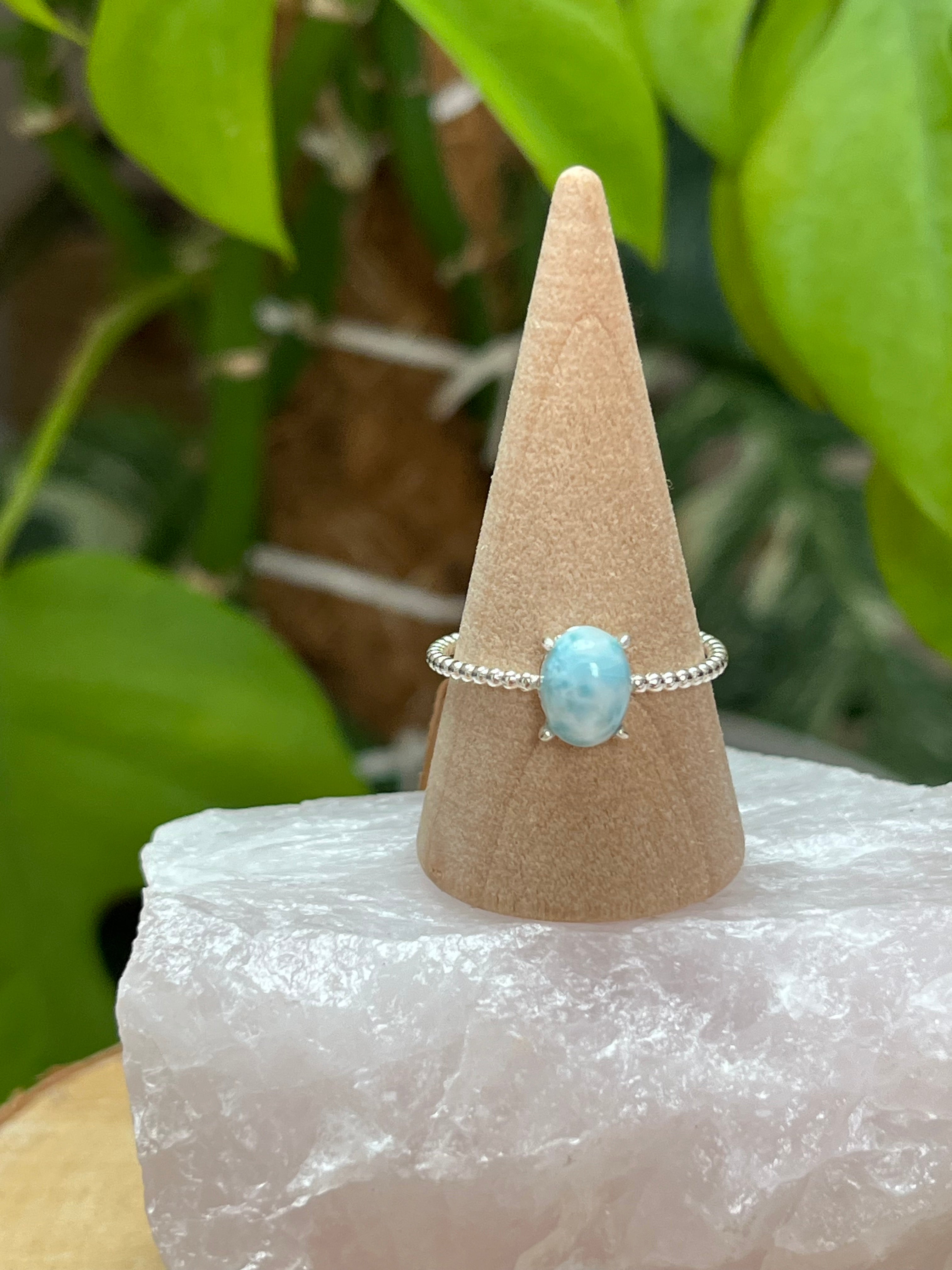 Feiner Larimar Ring 925 Silber