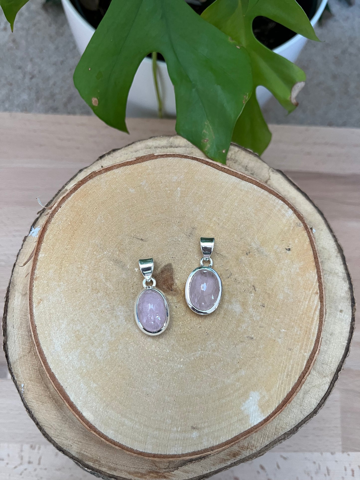 Morganit Kettenanhänger – 925 Sterling Silber Fassung