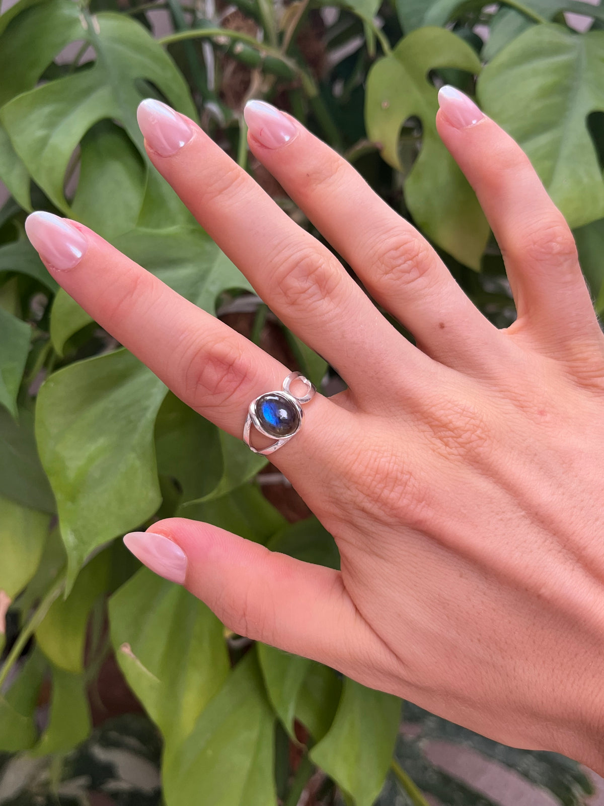 Labradorit Ring 925 Silber verstellbar