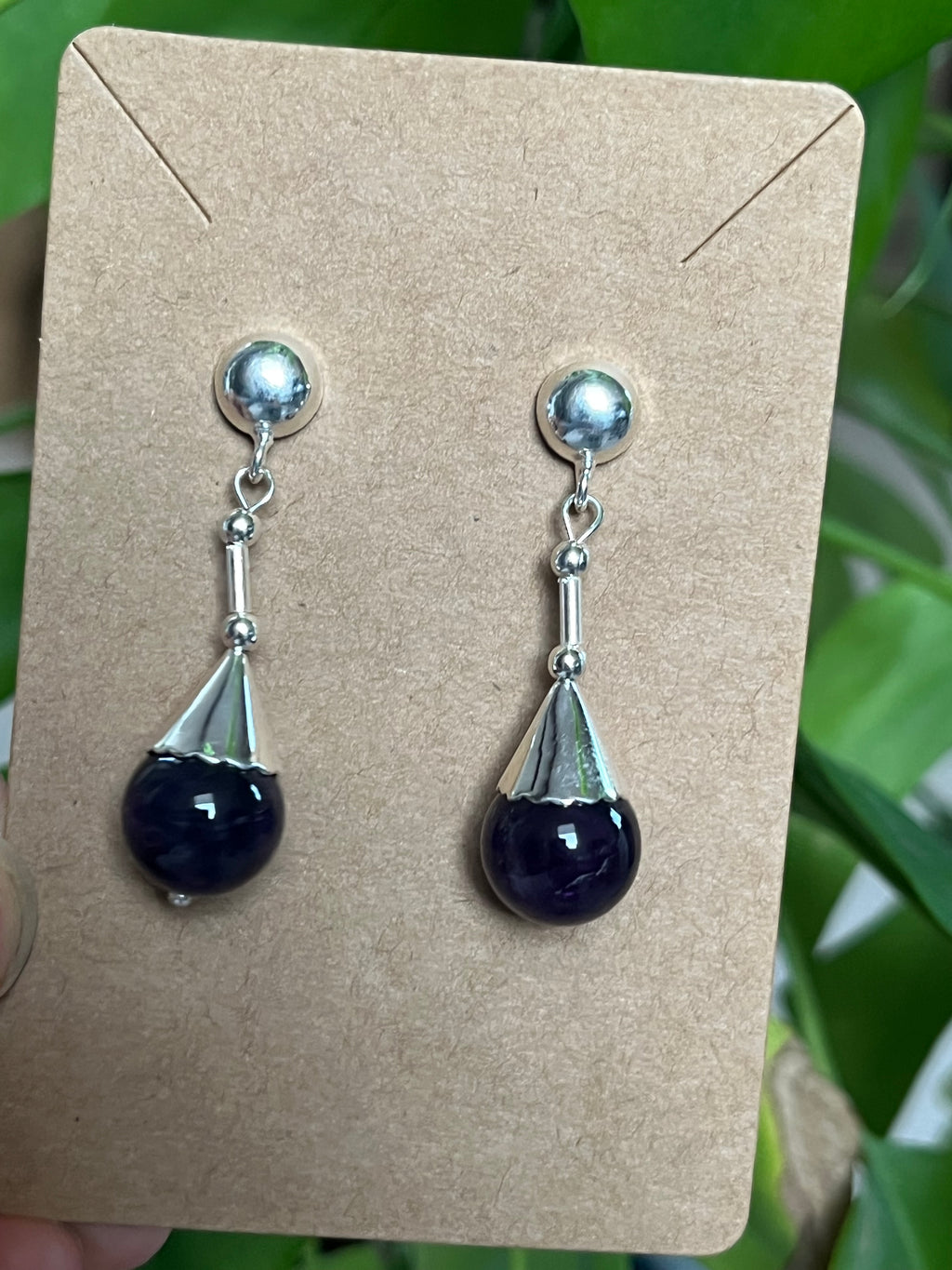 Amethyst Schmuck Set – Ohrringe & Kettenanhänger im Edelstein-Design