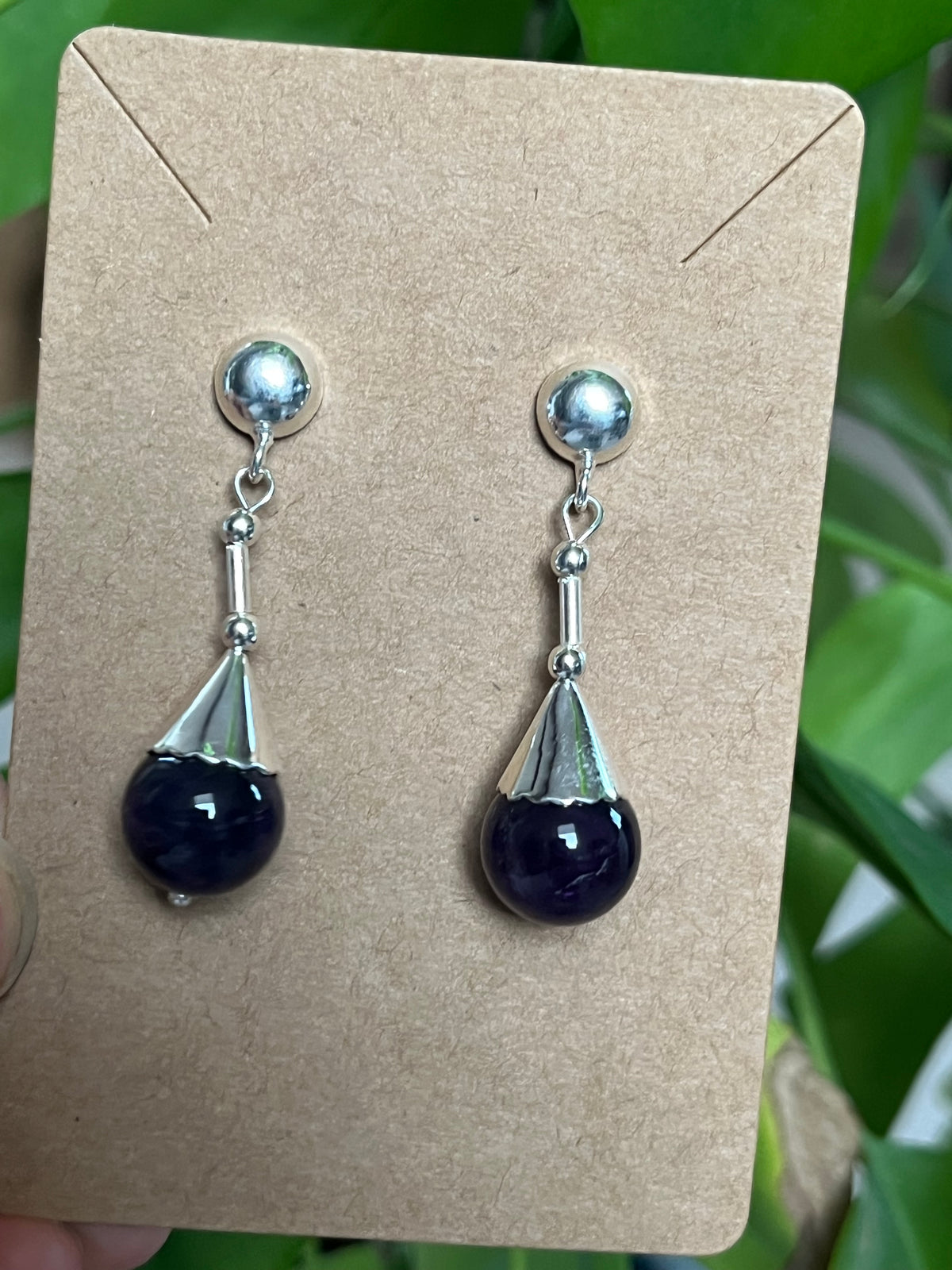 Amethyst Schmuck Set – Ohrringe & Kettenanhänger im Edelstein-Design