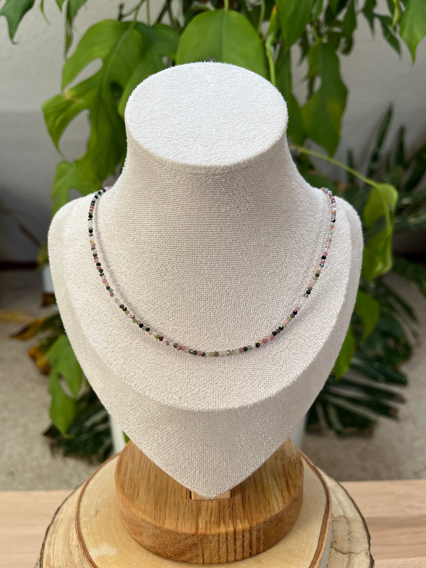 Turmalin bunt Collier 2 mm facettiert – Farbintensive Edelsteinkette | 45 cm