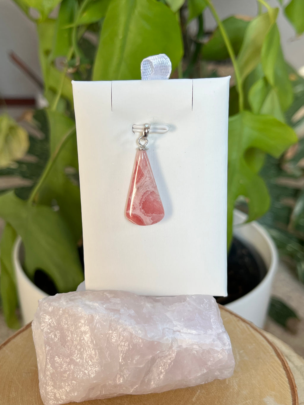 Rhodochrosit Kettenanhänger 925 Silber Stiftöse – Edelstein Schmuck für Selbstliebe & Herzöffnung