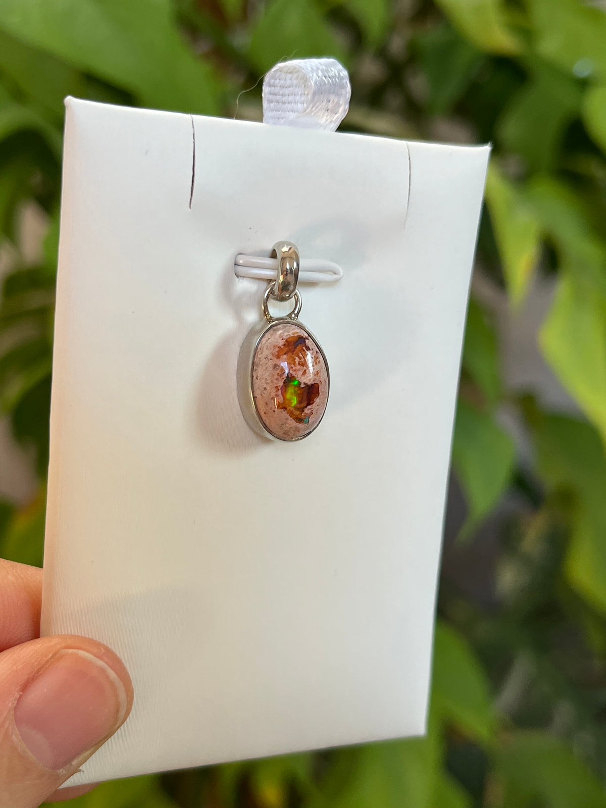 Feueropal Kettenanhänger A Qualität – 925 Sterling Silber Fassung