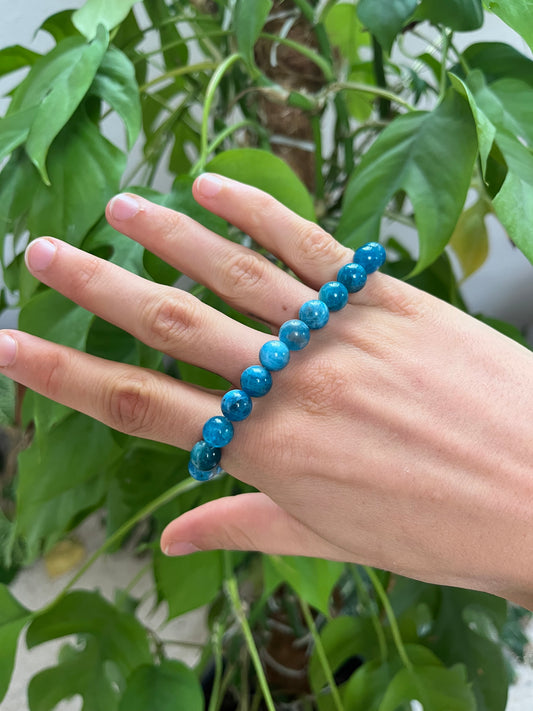 Apatit Kugelarmband 8 mm – Edelstein Schmuck für Motivation & Klarheit