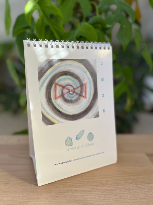 Runen Tischkalender 2026 von andersARTig – handgemalte Spiralen & Runenbedeutungen