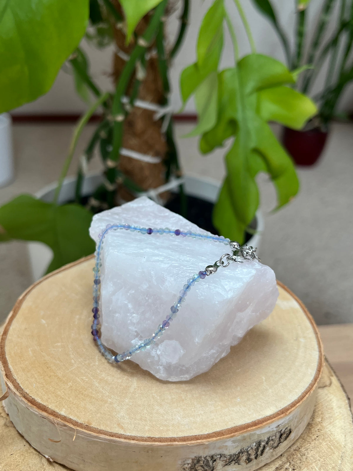 Fluorit blau Armband mit Verschluss