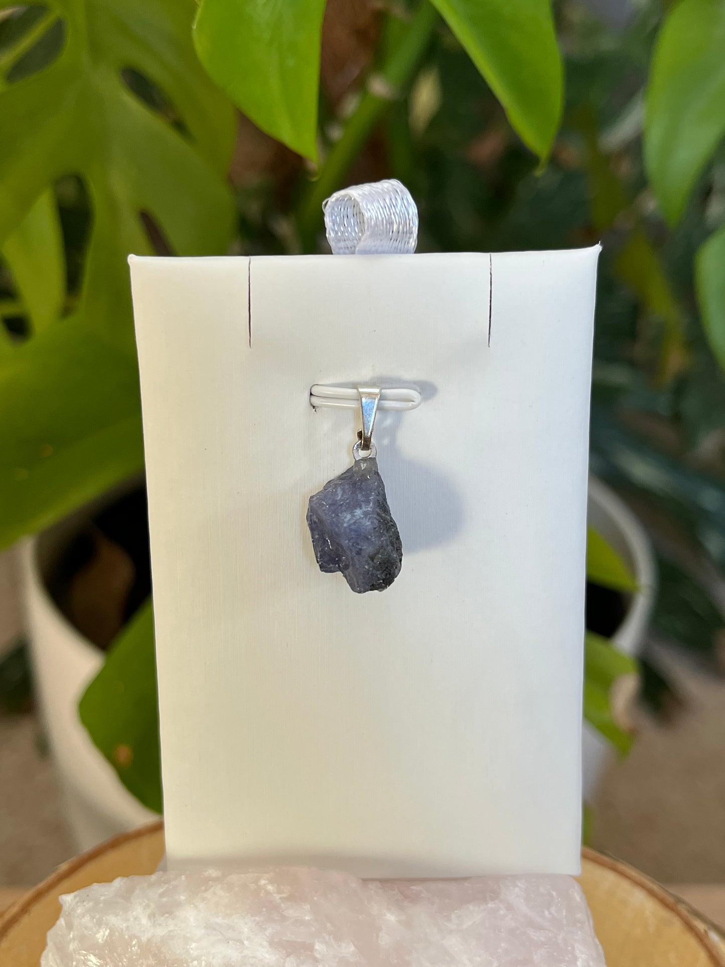 Tansanit Roh Kettenanhänger – 925 Sterling Silber Öse